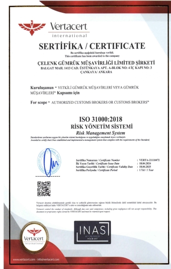 ISO 31000:2018 Risk Yönetim Sistemi