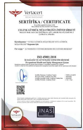 ISO 45001:2018 İş Sağlığı ve Güvenliği Yönetim Sistemi